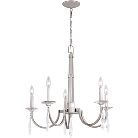 Vaxcel Lighting Hoyne 5 Light 25" Wide Crystal Candle Style Chandelier Polished Nickel