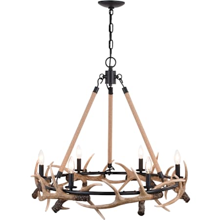 Vaxcel Lighting Breckenridge 6 Light 31" Wide Antler Ring Chandelier Aged Iron