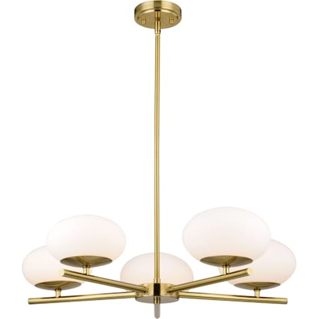 Vaxcel Lighting Sloane 5 Light 27" Wide LED Chandelier Satin Brass