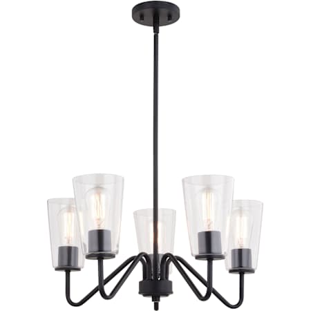 Vaxcel Lighting Beverly 5 Light 23" Wide Chandelier Matte Black