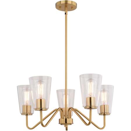 Vaxcel Lighting Beverly 5 Light 23" Wide Chandelier Muted Brass