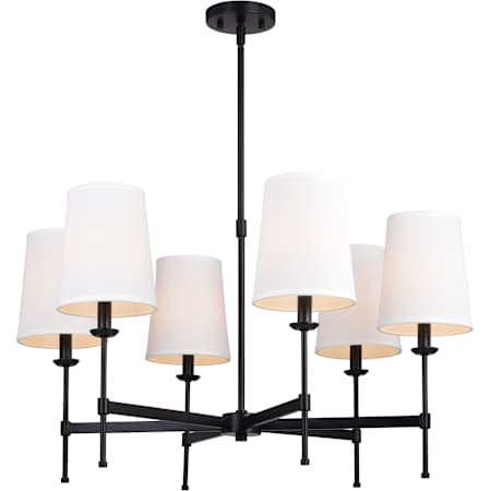 Vaxcel Lighting Camden 6 Light 30" Wide Chandelier Matte Black