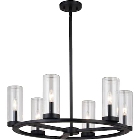Vaxcel Lighting Grantley 6 Light 26" Wide Ring Chandelier Matte Black
