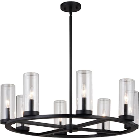 Vaxcel Lighting Grantley 8 Light 30" Wide Ring Chandelier Matte Black
