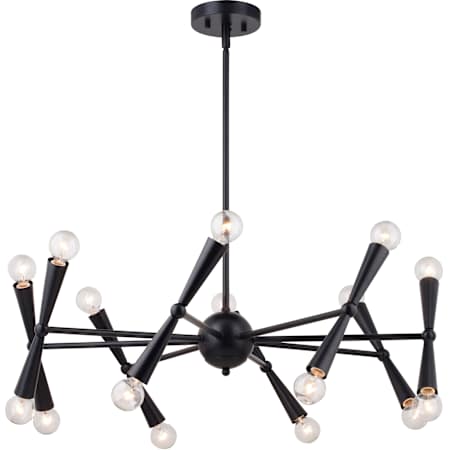 Vaxcel Lighting 16 Light 29" Wide Chandelier Matte Black