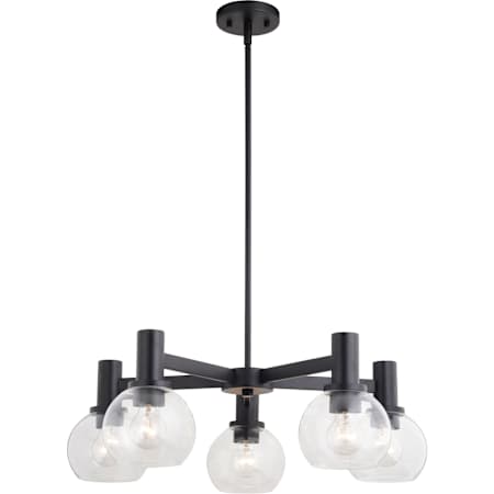 Vaxcel Lighting Marshall 5 Light 27" Wide Chandelier with Clear Glass Shades Matte Black
