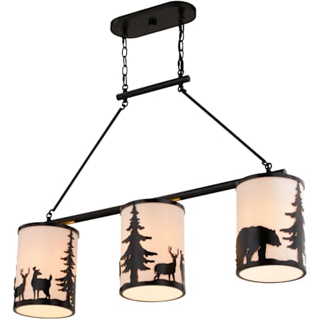 Vaxcel Lighting 3 Light 38" Wide Chandelier Bronze