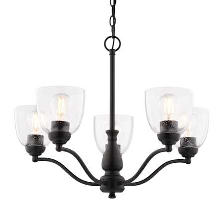 Vaxcel Lighting Bellwood 5 Light 25" Wide Chandelier Matte Black