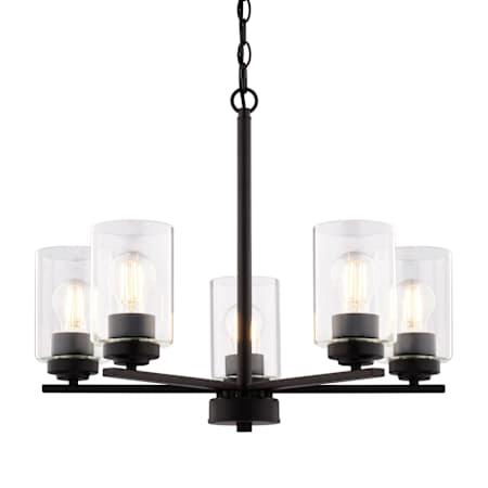 Vaxcel Lighting Park Ridge 5 Light 21" Wide Chandelier Matte Black