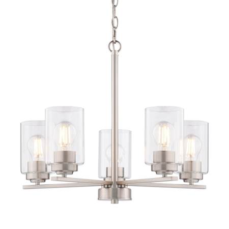 Vaxcel Lighting Park Ridge 5 Light 21" Wide Chandelier Satin Nickel