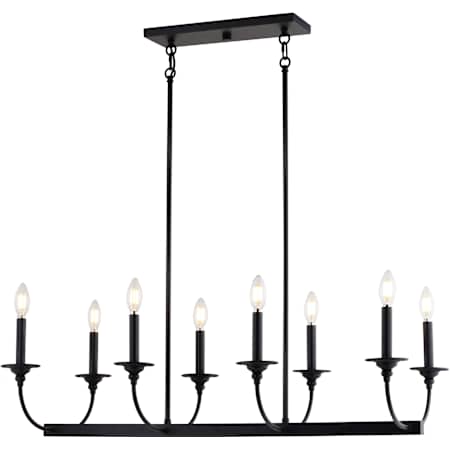 Vaxcel Lighting Durham 8 Light 36" Wide Taper Candle Style Chandelier Matte Black