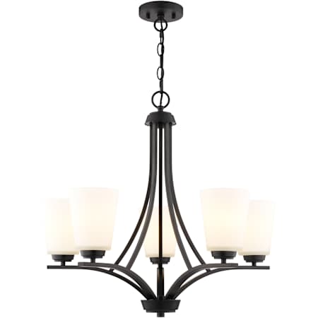 Vaxcel Lighting River Grove 5 Light 25" Wide LED Pillar Candle Chandelier Matte Black