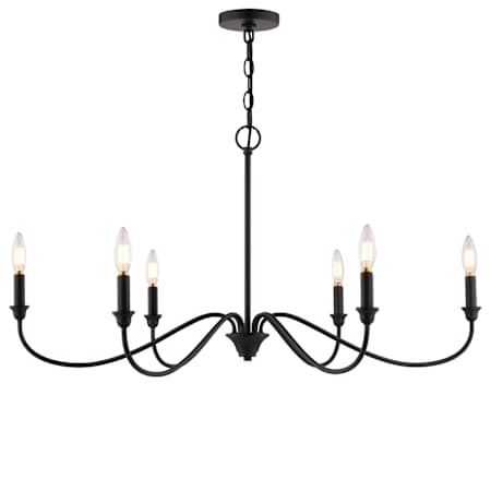 Vaxcel Lighting Annabelle 6 Light 36" Wide LED Candle Style Chandelier Matte Black