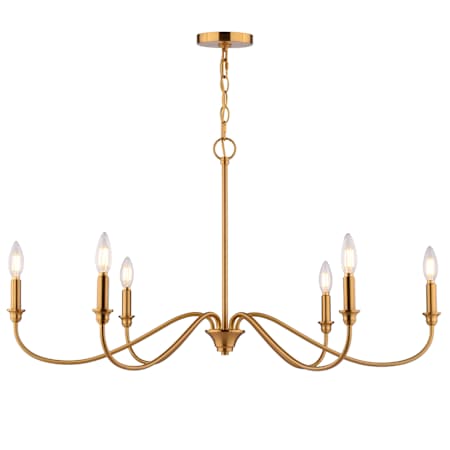 Vaxcel Lighting Annabelle 6 Light 36" Wide LED Candle Style Chandelier Muted Brass