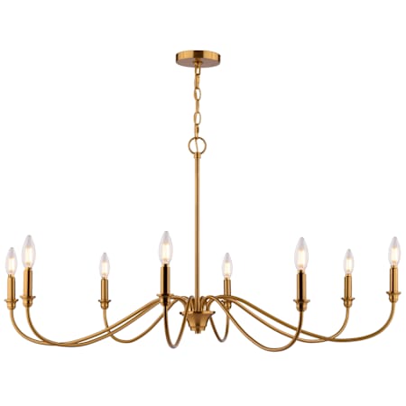 Vaxcel Lighting Annabelle 8 Light 42" Wide LED Candle Style Chandelier Muted Brass