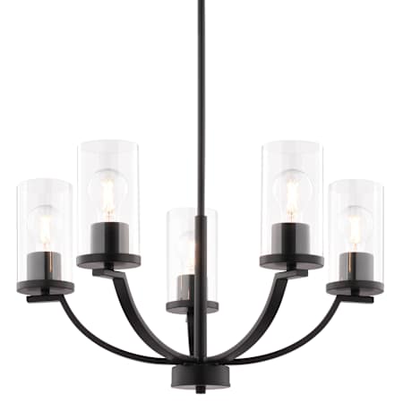 Vaxcel Lighting Elmwood Park 5 Light 23" Wide LED Chandelier Matte Black