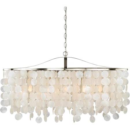 Vaxcel Lighting Elsa 5 Light 36" Wide Linear Chandelier Capiz Shell