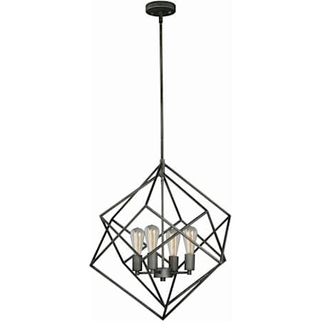 Vaxcel Lighting Rad 4 Light 24" Wide Multi Light Pendant Warm Pewter