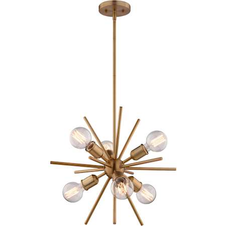 Vaxcel Lighting Estelle 6 Light 19" Wide Multi Light Pendant Natural Brass