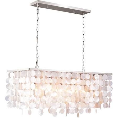 Vaxcel Lighting Elsa 5 Light 36" Wide Linear Chandelier Satin Nickel