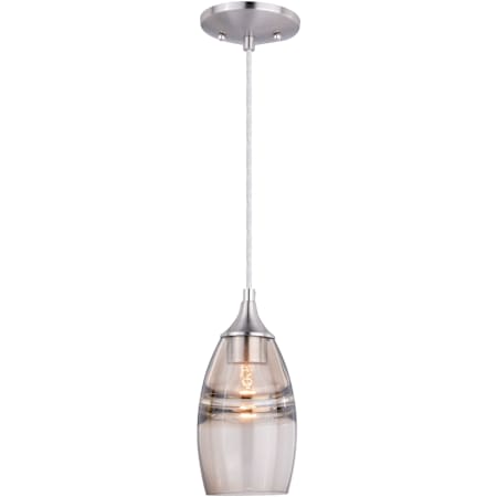Vaxcel Lighting Milano Single Light 5" Wide Pendant with A Glass Shade Satin Nickel