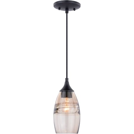 Vaxcel Lighting Milano Single Light 5" Wide Pendant with A Glass Shade Oil Rubbed Bronze