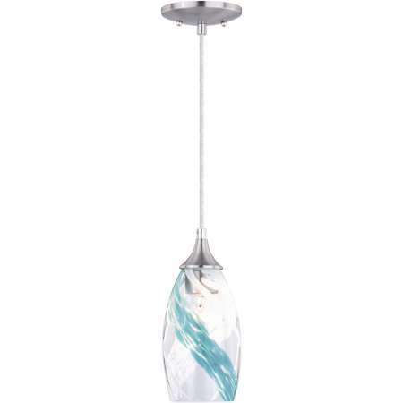 Vaxcel Lighting Milano Single Light 5" Wide Pendant with A Glass Shade Satin Nickel