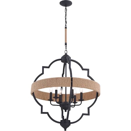 Vaxcel Lighting Beaumont 6 Light 25" Wide Pendant Textured Gray