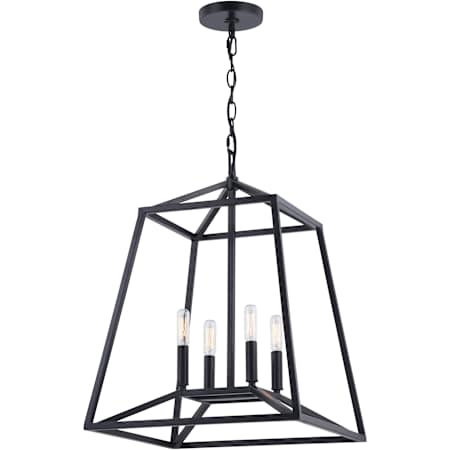 Vaxcel Lighting Hayes 4 Light 16" Wide Pendant Black