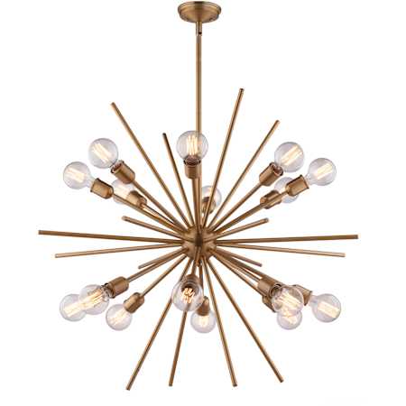 Vaxcel Lighting Estelle 16 Light 36" Wide Multi Light Pendant Natural Brass