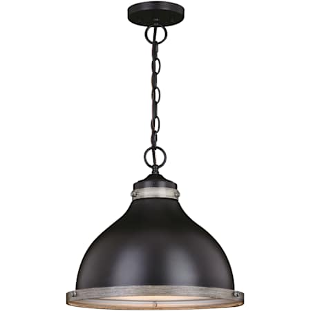 Vaxcel Lighting Sheffield 15" Wide Wood Pendant New Bronze / Distressed Ash / Light Silver