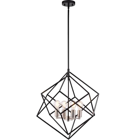 Vaxcel Lighting Rad 4 Light 24" Wide Multi Light Pendant Black and Satin Nickel