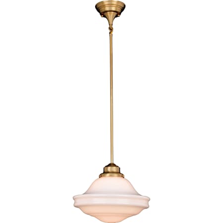 Vaxcel Lighting Huntley Single Light 12" Wide Pendant Natural Brass