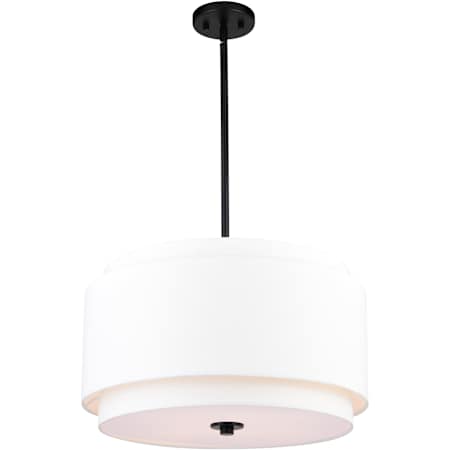 Vaxcel Lighting Burnaby 21" Wide 4 Light Drum Pendant Black