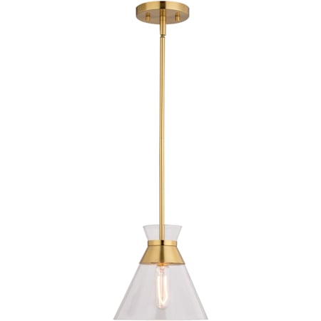Vaxcel Lighting 9" Wide Suspension Mini Pendant Natural Brass