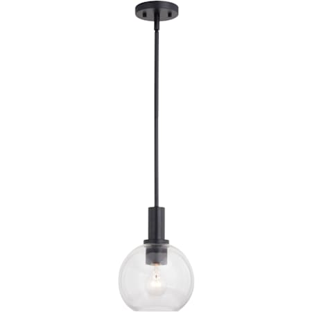 Vaxcel Lighting Marshall 8" Wide Mini Pendant with Clear Glass Shade Matte Black