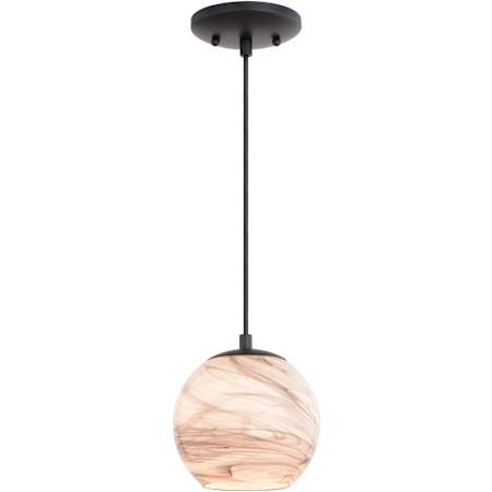 Vaxcel Lighting Milano 6" Wide Mini Pendant with Marble Glass Shade Matte Black
