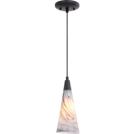 Vaxcel Lighting Milano 4" Wide Mini Pendant with Marble Glass Shade Matte Black