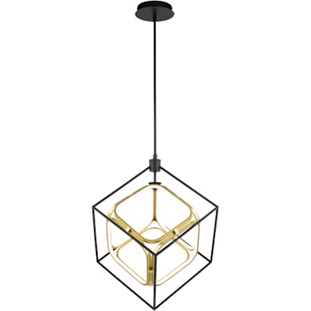 Vaxcel Lighting 24" Wide LED Suspension Pendant Matte Black and gold