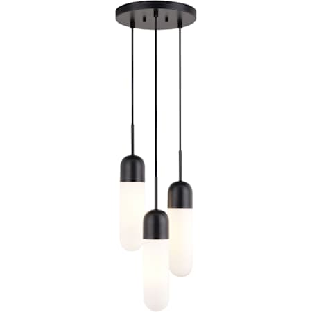 Vaxcel Lighting 3 Light 10" Wide Suspension Mini Pendant Matte Black