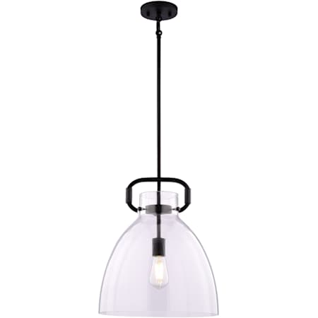 Vaxcel Lighting Madrona 14" Wide Pendant with Clear Glass Shade Black