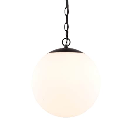 Vaxcel Lighting Linden 12" Wide LED Pendant with Frosted Glass Shade Matte Black
