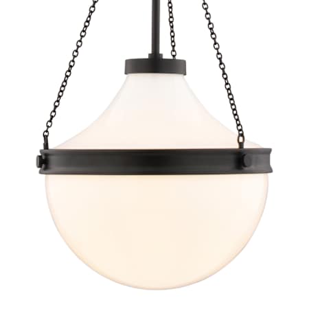 Vaxcel Lighting Lincoln 13" Wide Pendant with Frosted Glass Shade Matte Black