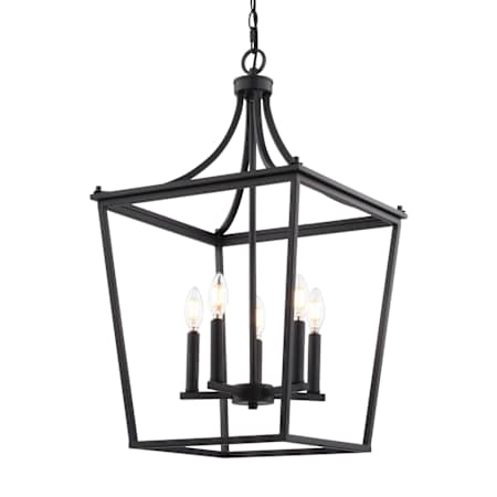 Vaxcel Lighting Cottage Grove 5 Light 16" Wide LED Taper Candle Pendant Matte Black