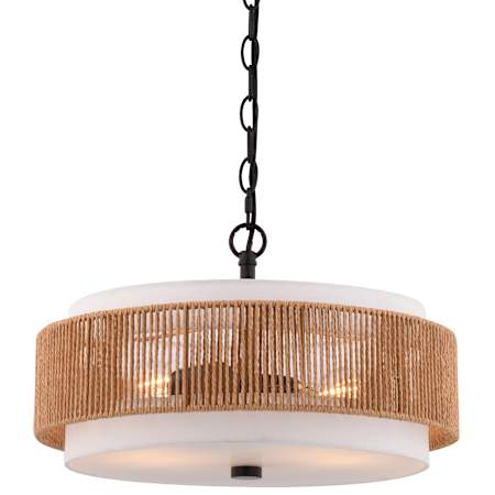 Vaxcel Lighting Abbotsford 2 Light 16" Wide LED Pendant Matte Black