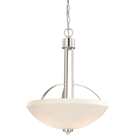 Vaxcel Lighting Solna 3 Light 17" Wide Foyer Pendant with Frosted Glass Shade Satin Nickel