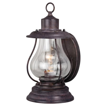 Vaxcel Lighting Dockside 1 Light Outdoor Wall Sconce with Clear Glass Shade Weathered Patina