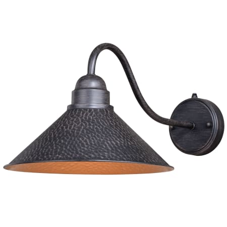 Vaxcel Lighting Outland Single Light 10" Tall Outdoor Wall Sconce with A Metal Shade Outer Aged Iron with Inner Light Gold