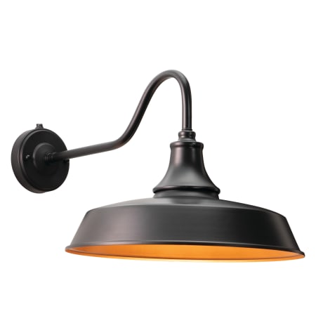 Vaxcel Lighting Dorado Single Light 12-1/4" Tall Outdoor Wall Sconce Dark Bronze, Inner Light Gold