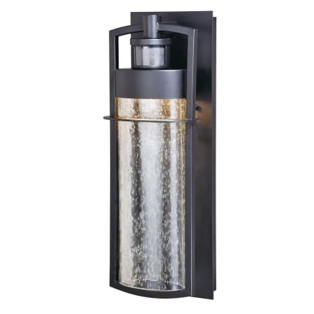 Vaxcel Lighting Logan Single Light 18" Tall LED Outdoor Wall Sconce with a Clear Seedy Glass Shade Dark Bronze